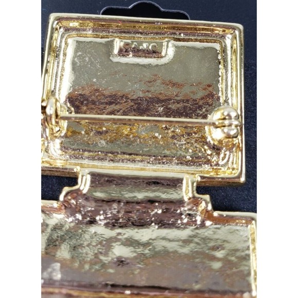 Vintage AJC Signed Desktop Computer w/Rhinestons Pin Brooch - Picture 7 of 9